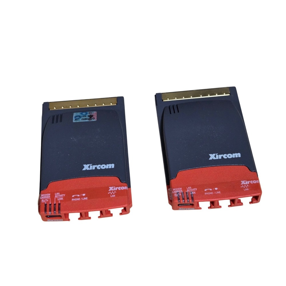 Lot 2 Xircom RBEM56G-100 CardBus Ethernet 10/100 Modem 56 PCMCIA 2PK Untested